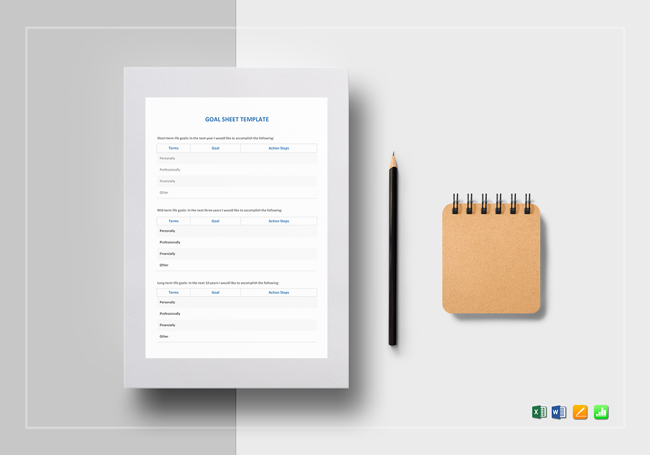 free goal setting worksheets forms and templates goal spreadsheet template